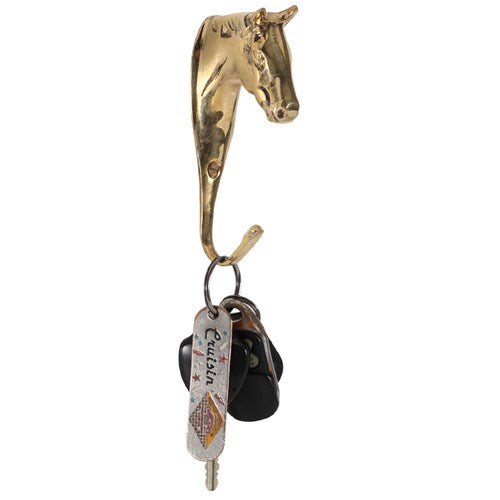 Horse Head Hook - Brass