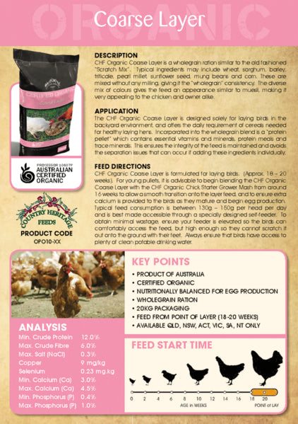 Country Heritage Feeds Organic Course Scratch Mix 20kg