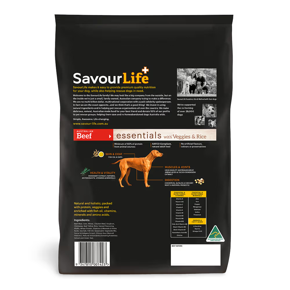 Savourlife Essentials Adult Australian Beef Dry Dog Food 3kg