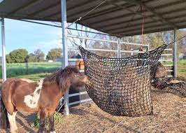 Junior Hay-Stay Hanging Knotless Hay Net (with clips and hay flap)