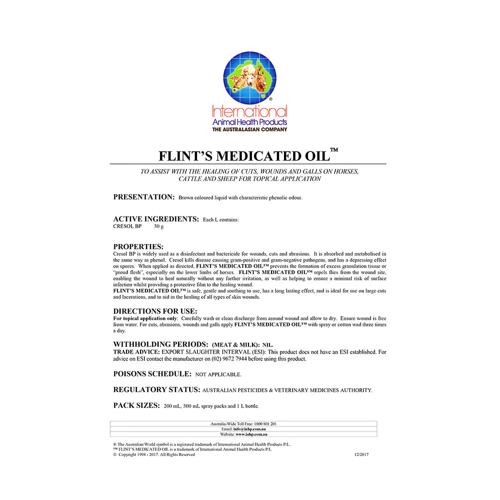 IAH Flints Medicated Oil 500mL