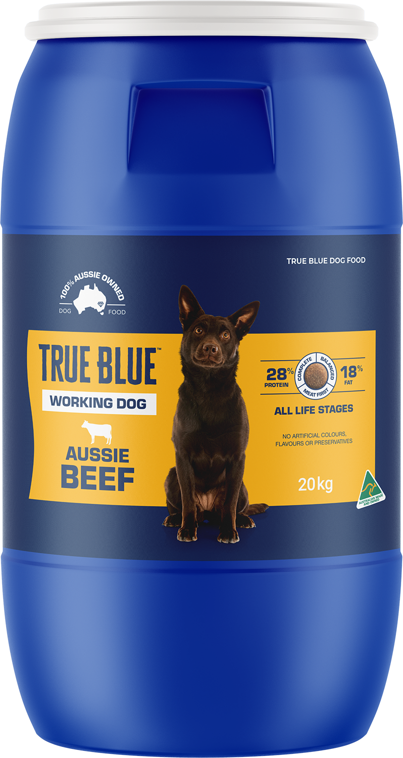 True Blue Working Dog Aussie Beef BARRELL 20kg